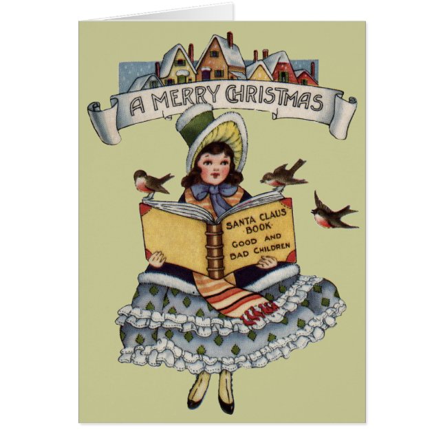 Vintage Child with Santa Claus Book (Front)