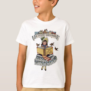 Vintage Child with Santa Claus Book T-Shirt