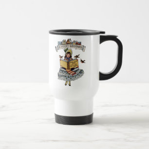 Vintage Child with Santa Claus Book Travel Mug