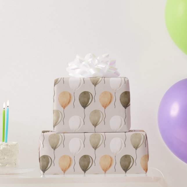 Vintage Childhood Balloons Wrapping Paper (Party Gifts)