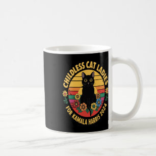 Vintage Childless Cat Ladies For Kamala Harris 202 Coffee Mug
