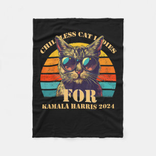 Vintage Childless Cat Ladies For Kamala Harris 202 Fleece Blanket