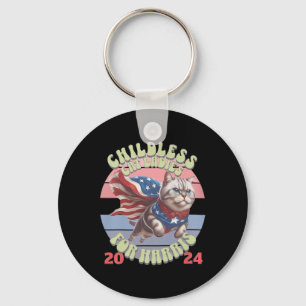 Vintage Childless Cat Ladies For Kamala Harris 202 Key Ring