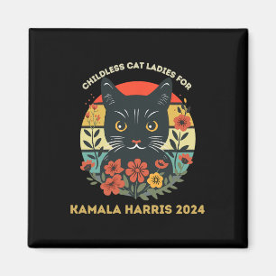 Vintage Childless Cat Ladies For Kamala Harris 202 Magnet