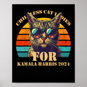 Vintage Childless Cat Ladies For Kamala Harris 202 Poster