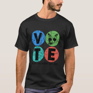 vintage Childless Cat Ladies Vote Kamala Harris Pr T-Shirt