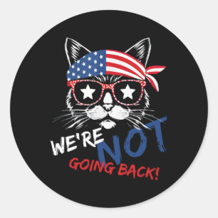 Vintage Childless Cat Lady We're Not Going Back Ka Classic Round Sticker