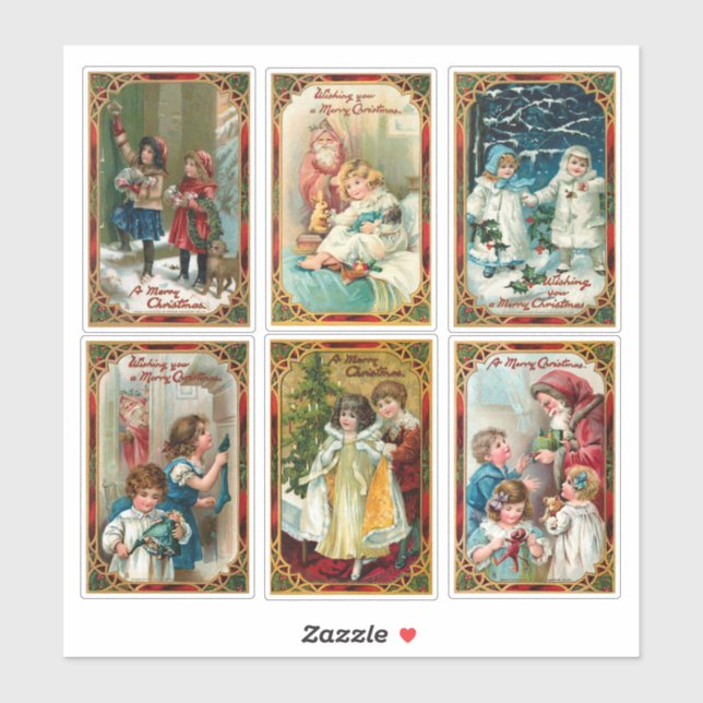 Vintage Children and Santa (Sheet)