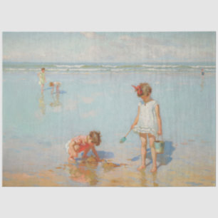 Vintage Children at the Beach Antique Beach Scene Tissue Paper