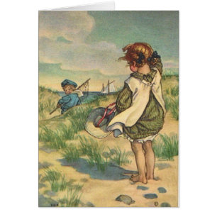 Vintage - Children at the Seashore,