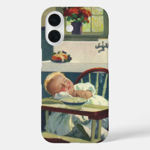 Vintage Children, Baby Sleeping Highchair Kitchen iPhone 16 Case