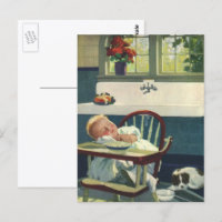 Vintage Children, Baby Sleeping Highchair Kitchen