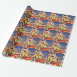 Vintage Children Balloons Dog Roller Coaster Ride Wrapping Paper<br><div class="desc">Vintage illustration children image with boys and girls on a roller coaster having fun at the amusement park. The kids are smiling holding balloons and even the family pet dog is enjoying the ride!</div>