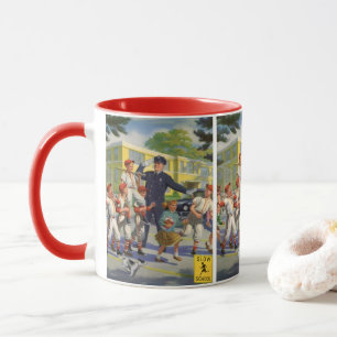 Vintage Children, Baseball Players Crossing Guard Mug