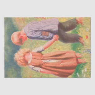 Vintage Children Boy and girl  Tissue Paper