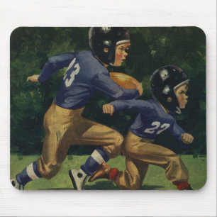Vintage Children, Boys Playing Football, Sports Mouse Mat
