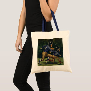 Vintage Children, Boys Playing Football, Sports Tote Bag