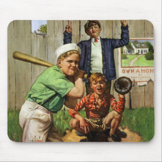 Vintage Children Boys Sports Baseball Player Game Mouse Mat