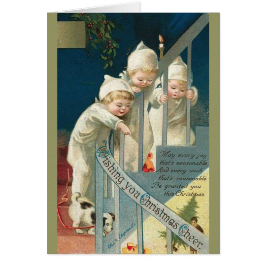 Vintage Children Christmas Card