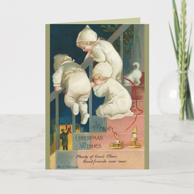 Vintage Children Christmas Card (Front)