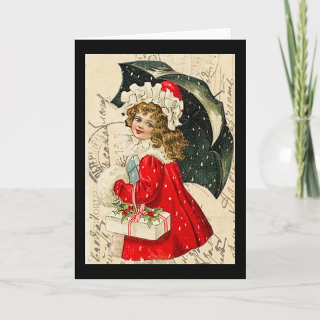 "Vintage Children Christmas Card" Holiday Card (Front)