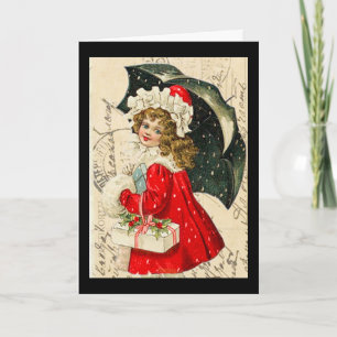 "Vintage Children Christmas Card" Holiday Card