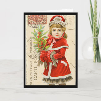 "Vintage Children Christmas Card" Holiday Card