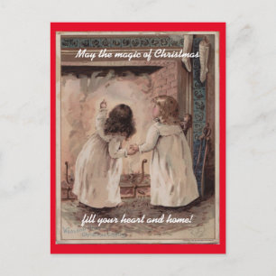 Vintage Children Christmas Holiday Postcard