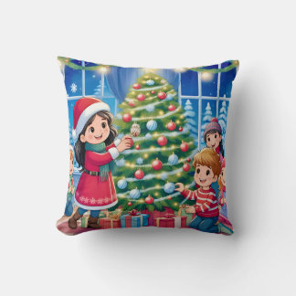 ~VINTAGE Children decorating tree ~ Cushion