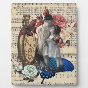Vintage Children & Floral Collage  Plaque