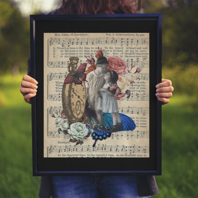 Vintage Children & Floral Collage  Poster (Creator Uploaded)