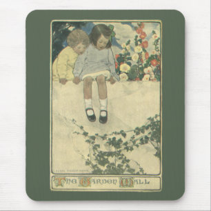 Vintage Children, Garden Wall Jessie Willcox Smith Mouse Mat