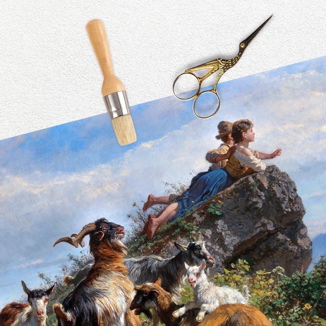 Vintage Children Goats Tissue Paper (Creator Uploaded)