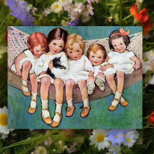Vintage Children in a Hammock Mother's Day Card