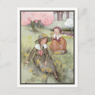 Vintage Children in Meadow by Anne Anderson Postcard
