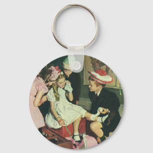 Vintage Children Play Pin the Tail on the Donkey Key Ring