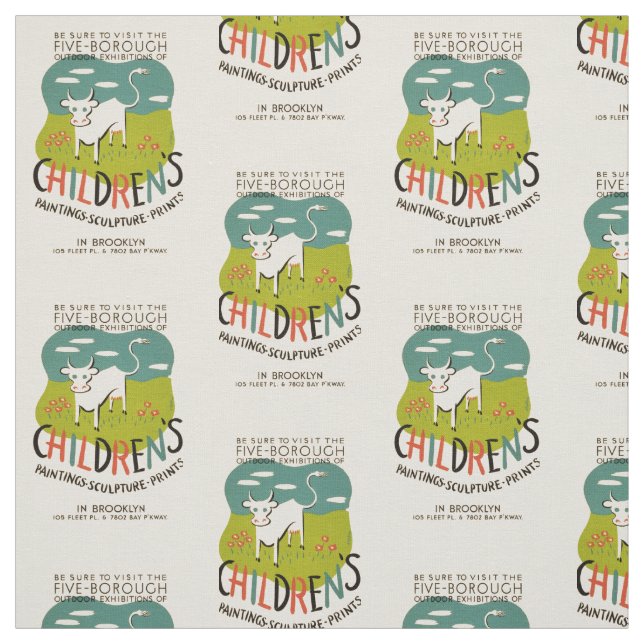 Vintage Children’s Art custom fabric (Swatch)