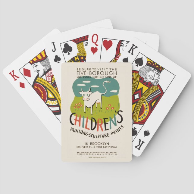 Vintage Children’s Art playing cards (Back)