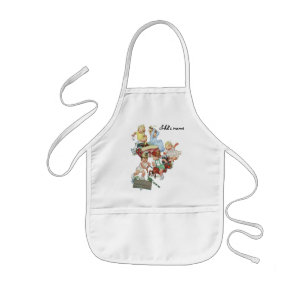 Vintage Children Toddlers Playing with Fire Trucks Kids Apron