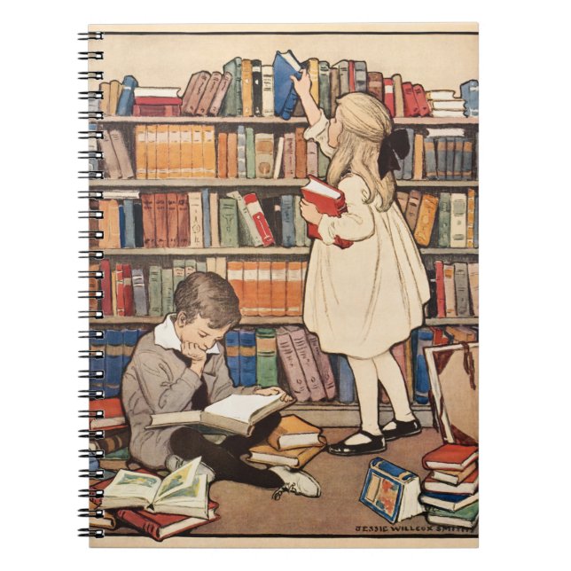 Vintage Children's Book Week Library Illustration (Front)