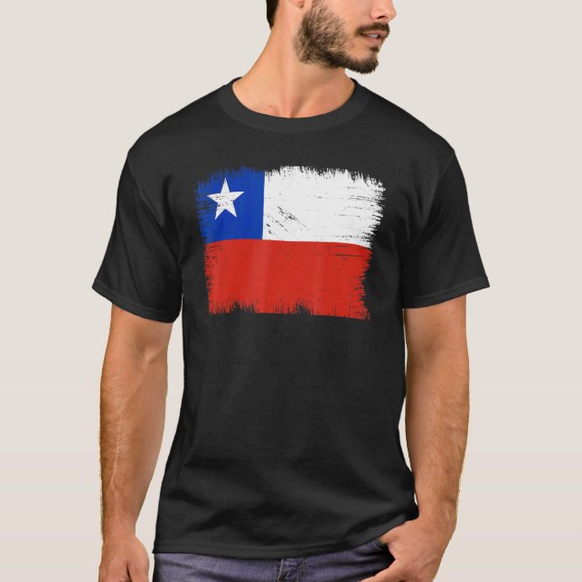Vintage Chile Flag Chilean Independence Day T-Shirt (Front)