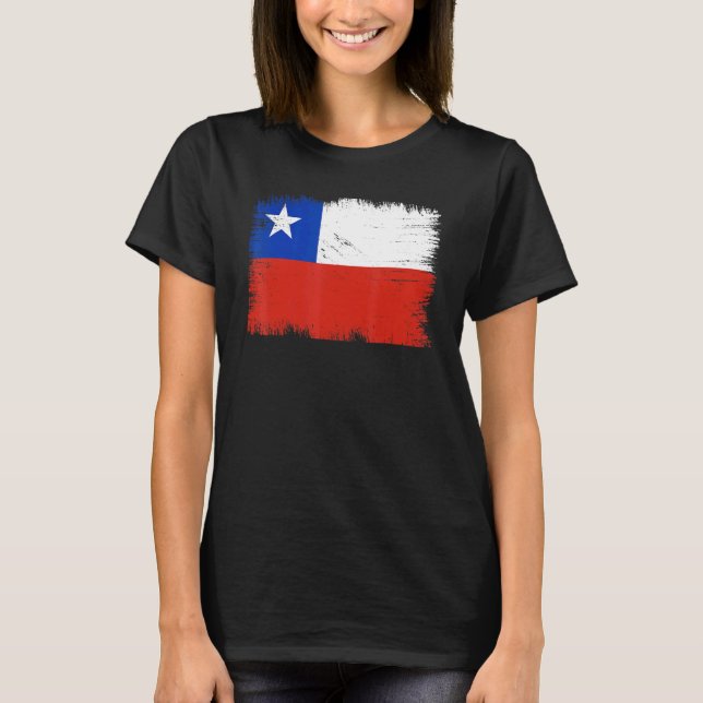 Vintage Chile Flag Chilean Independence Day T-Shirt (Front)