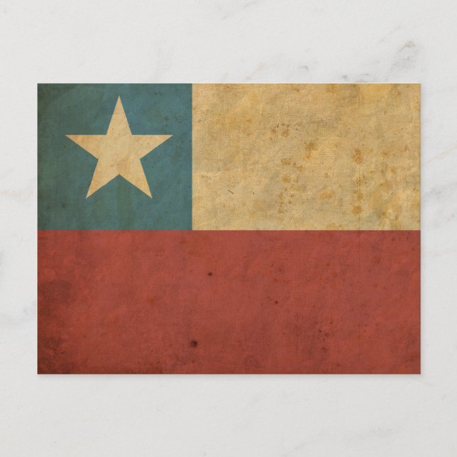 Vintage Chile Flag Postcard (Front)