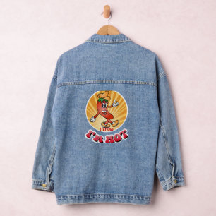 Vintage Chilli Mascot I Know I'm Hot Denim Jacket