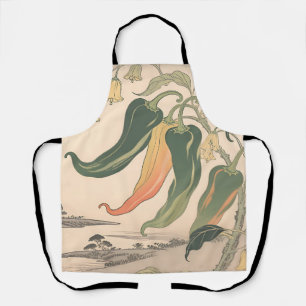 Vintage Chilli Pepper Illustration Apron