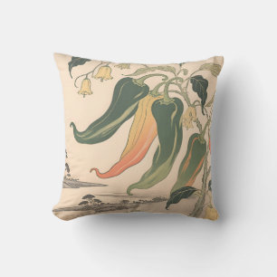 Vintage Chilli Pepper Illustration Cushion
