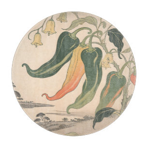 Vintage Chilli Pepper Illustration Cutting Board