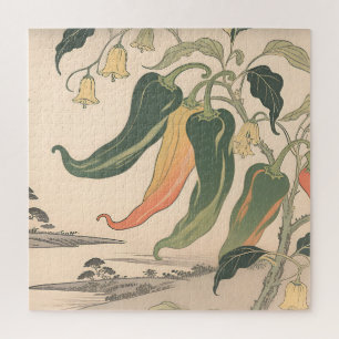 Vintage Chilli Pepper Illustration Jigsaw Puzzle