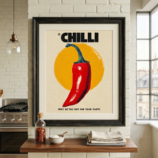 Vintage Chilli Pepper Poster