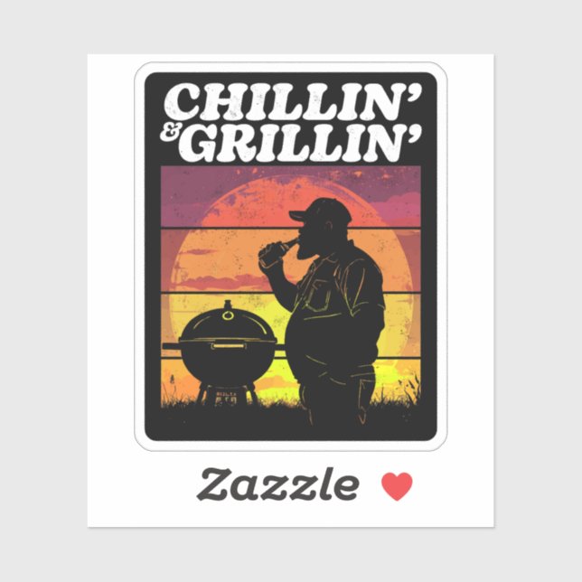 Vintage Chillin’ & Grillin’ Dark Distressed (Sheet)